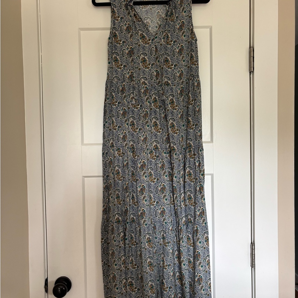 Max Studio Paisley Maxi Dress - Blue and Gold
